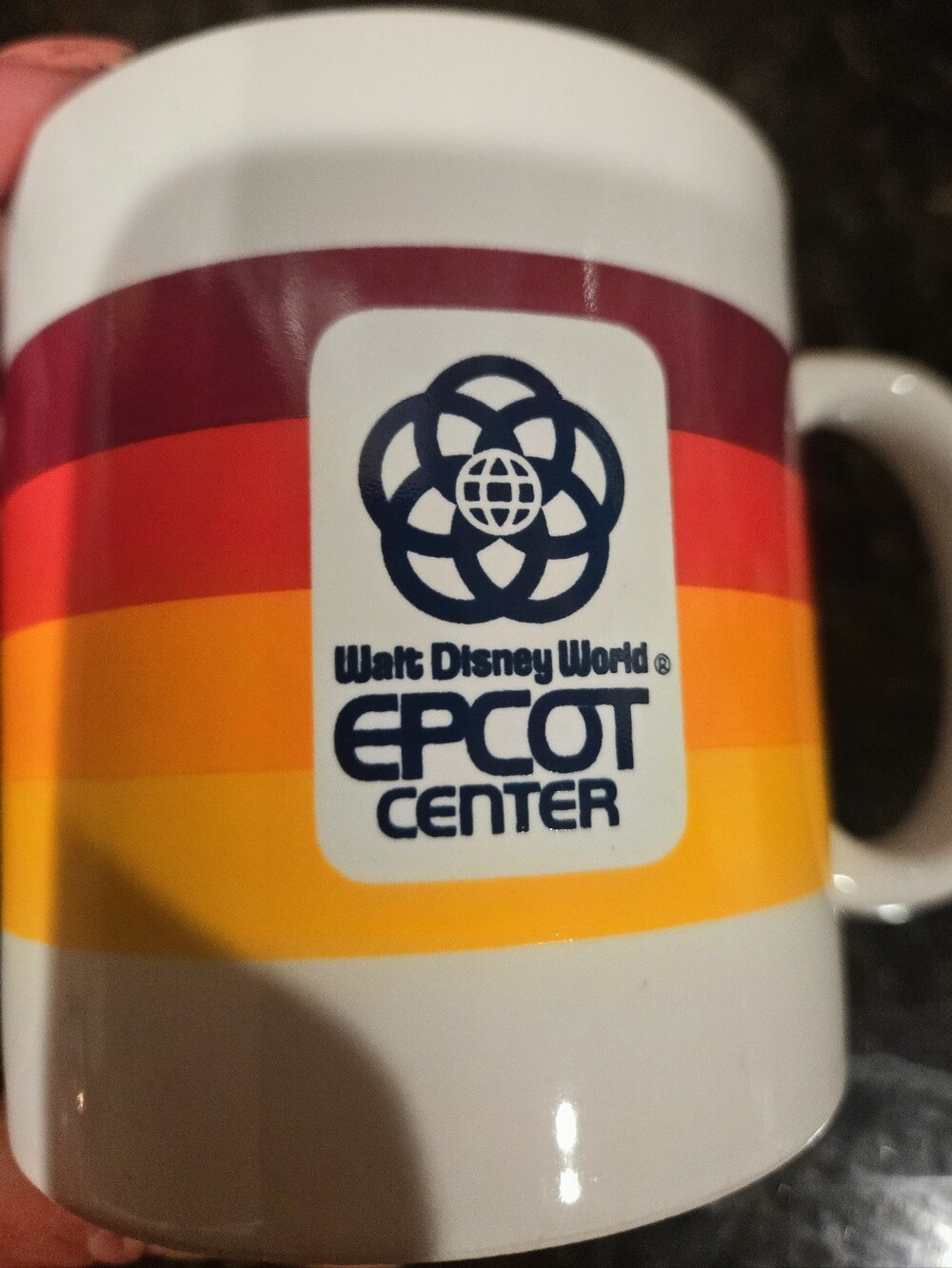 Vintage 1982 Walt Disney World EPCOT Center Mug Set of 2 Retro Rainbow Japan